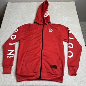 ODIN MFG Tech Jacket Hooded Jacket Men's Medium Red Full Zip Battle Series READ